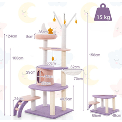 Игровой комплекс для кошек Costway PV10138PU (Purple/Pink) Thumb