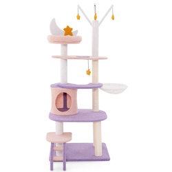 Ansamblu de joaca pentru pisici Costway PV10138PU (Purple/Pink)