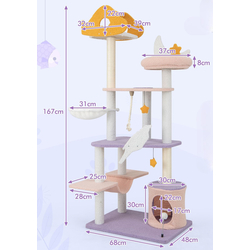 Ansamblu de joaca pentru pisici Costway PV10139PU (Purple/Pink) Thumb