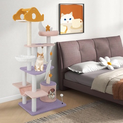 Ansamblu de joaca pentru pisici Costway PV10139PU (Purple/Pink) Thumb