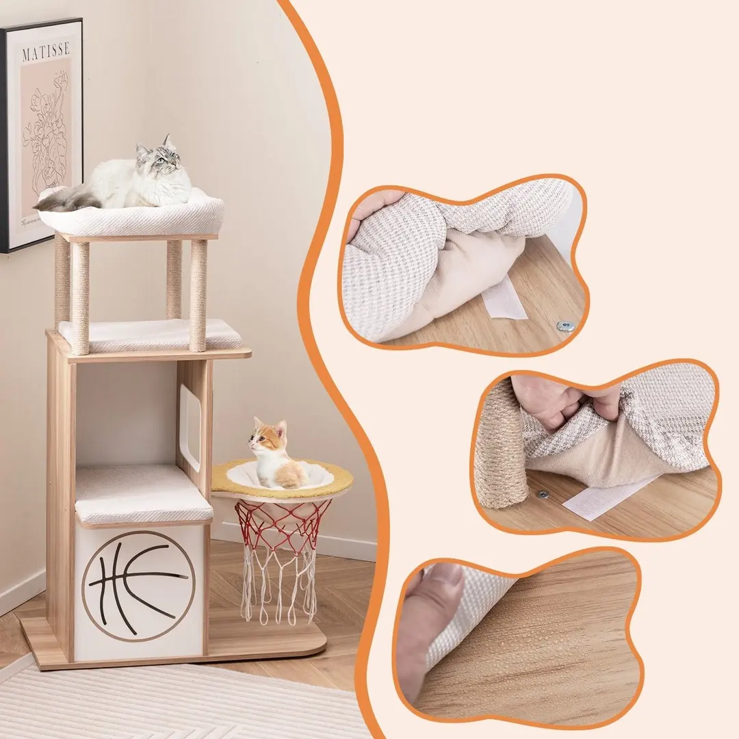 Ansamblu de joaca pentru pisici Costway PV10153NA (Natural)