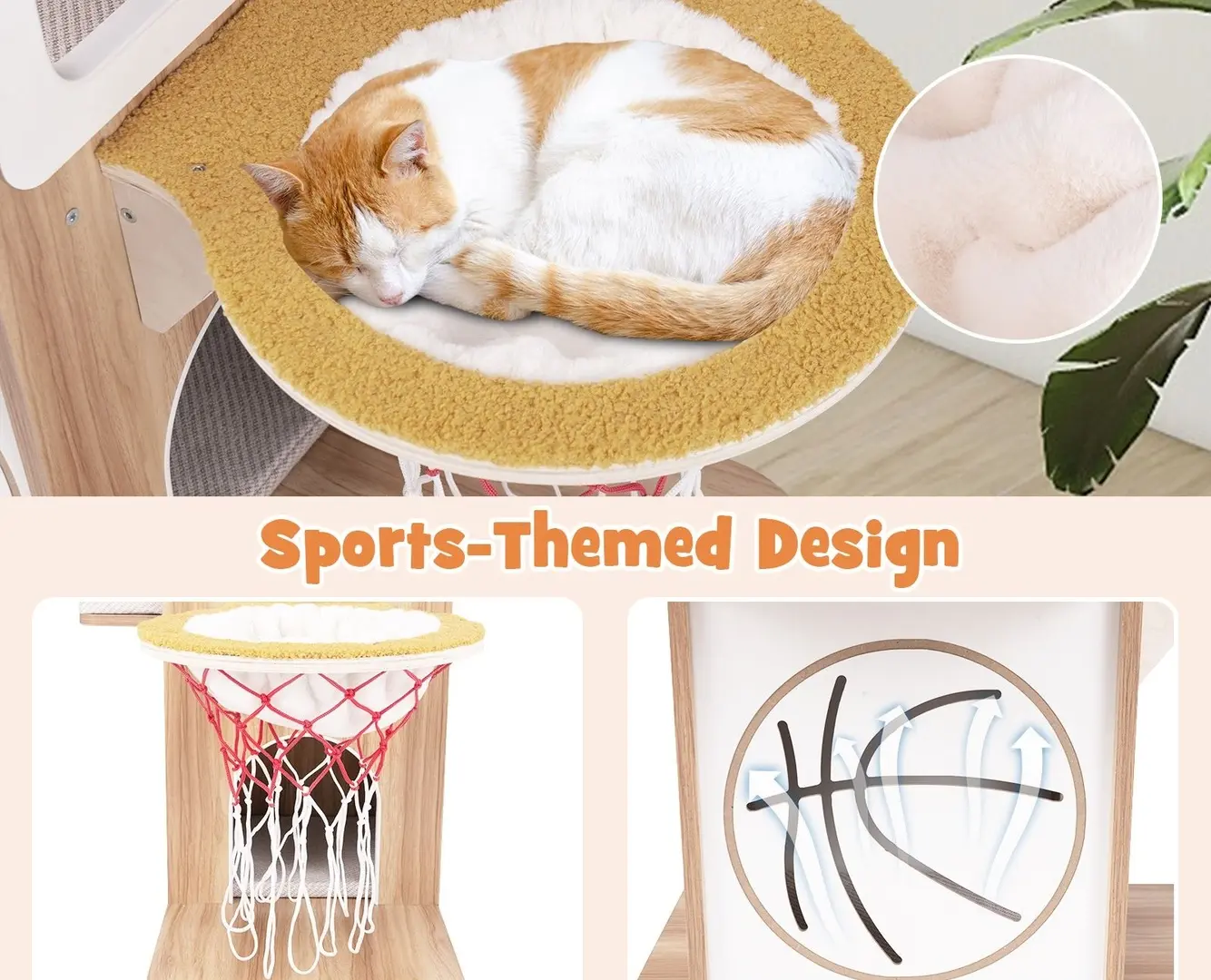 Ansamblu de joaca pentru pisici Costway PV10153NA (Natural)