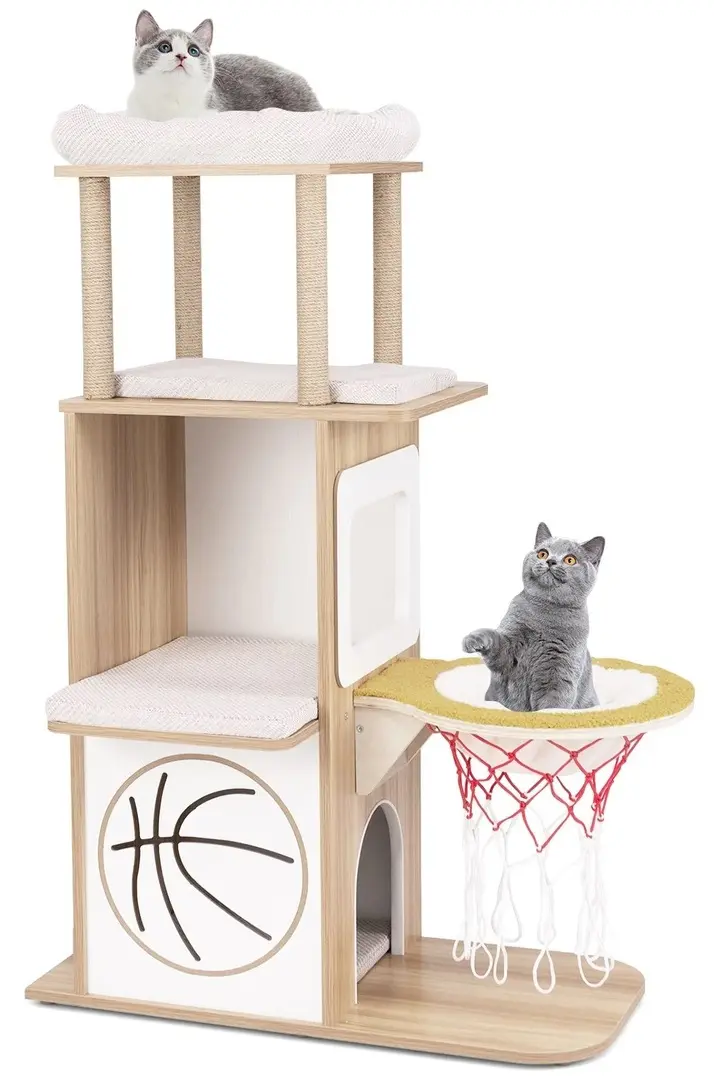 Ansamblu de joaca pentru pisici Costway PV10153NA (Natural)