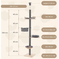 Ansamblu de joaca pentru pisici Costway PV10154GR (Grey) Thumb