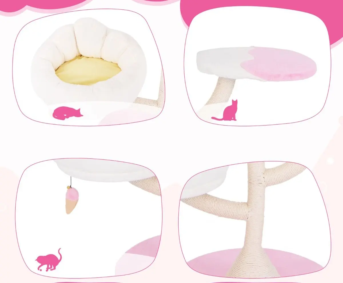 Ansamblu de joaca pentru pisici Costway PV10160PI (Pink)