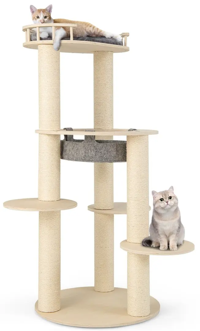 Игровой комплекс для кошек Costway PV10171GR (Grey/Natural)