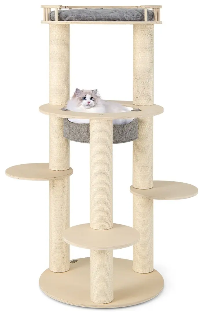 Игровой комплекс для кошек Costway PV10171GR (Grey/Natural)