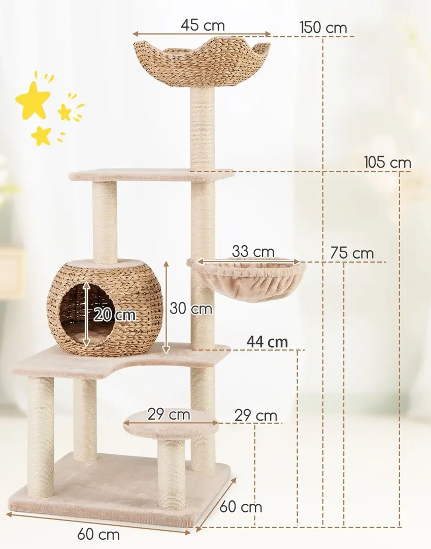 Игровой комплекс для кошек Costway PV10178BE (Beige)