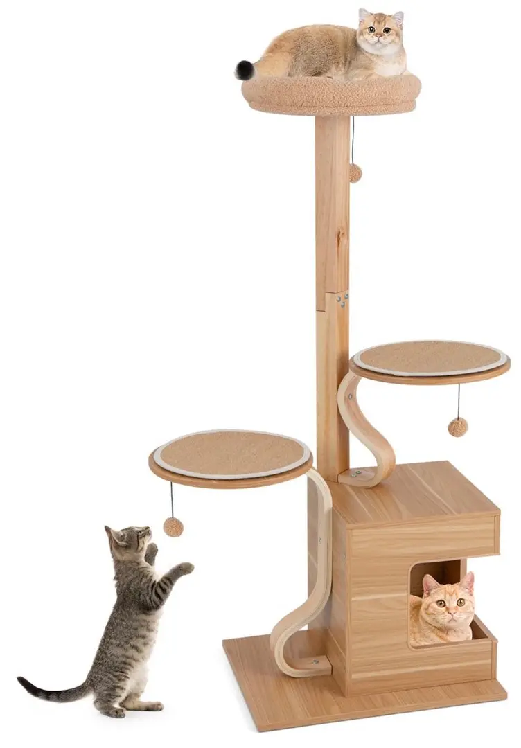 Ansamblu de joaca pentru pisici Costway PV10182CF (Brown)