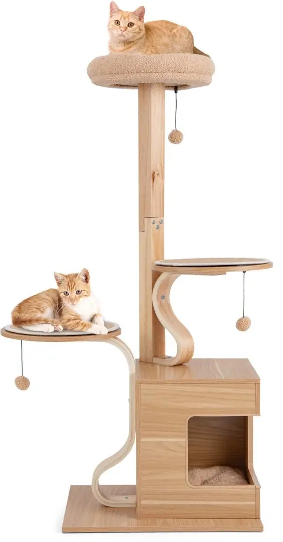 Ansamblu de joaca pentru pisici Costway PV10182CF (Brown)