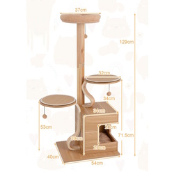 Ansamblu de joaca pentru pisici Costway PV10182CF (Brown) Thumb