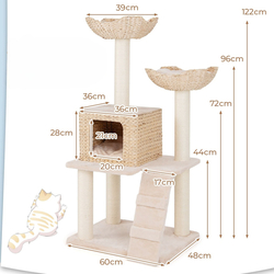 Ansamblu de joaca pentru pisici Costway PV10183BE (Beige) Thumb