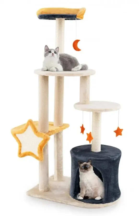 Ansamblu de joaca pentru pisici Costway PV10185 (Beige)