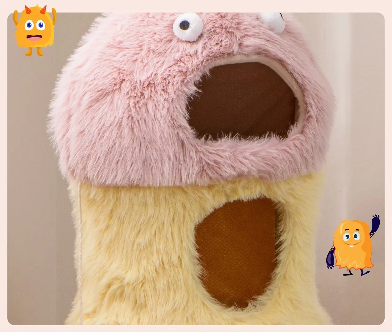 Игровой комплекс для кошек Costway PV10187YW (Yellow/Pink)