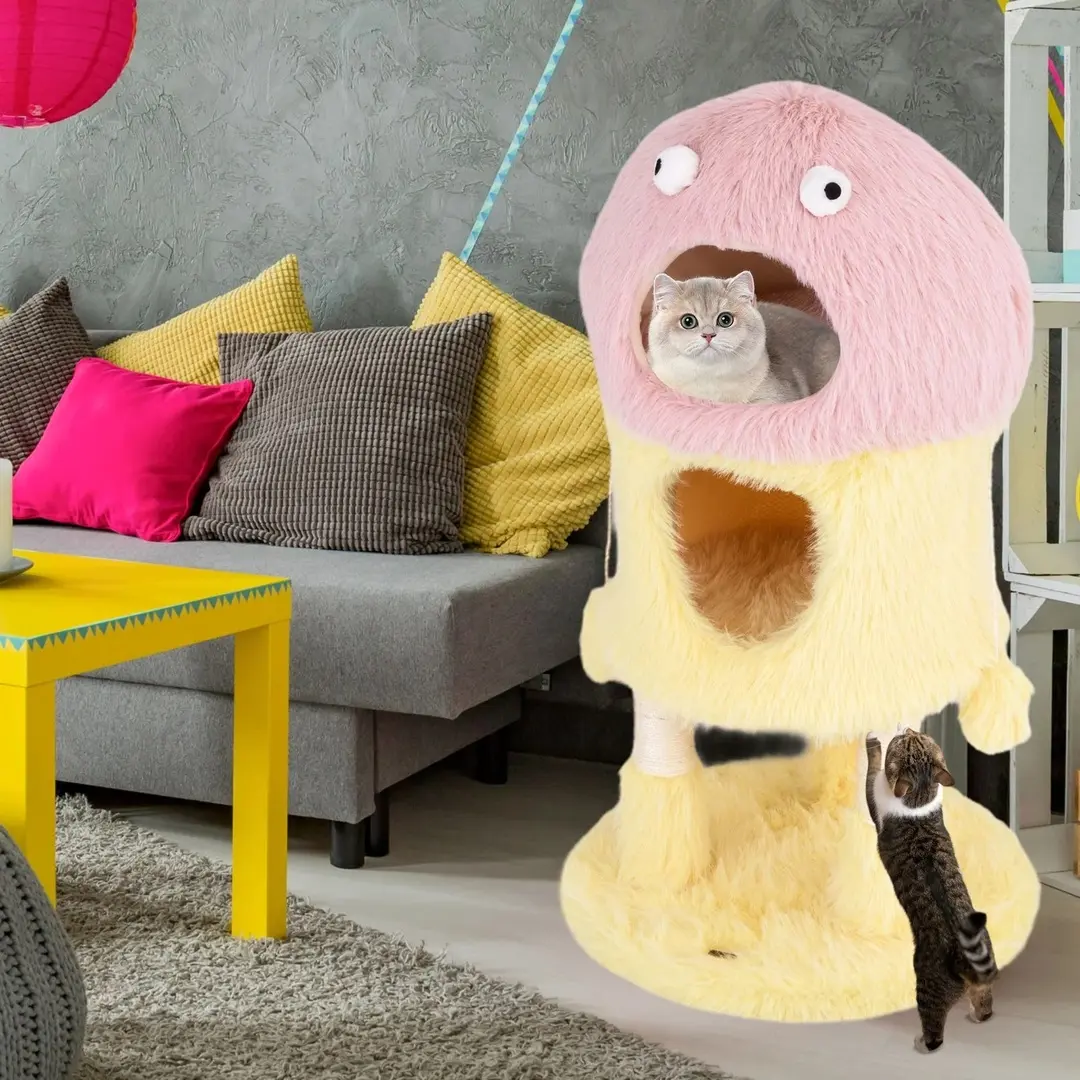 Игровой комплекс для кошек Costway PV10187YW (Yellow/Pink)