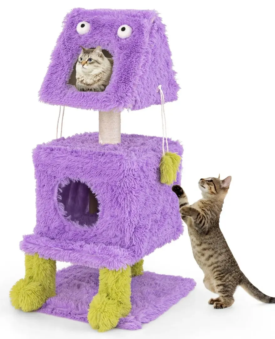 Ansamblu de joaca pentru pisici Costway PV10189PU (Purple)