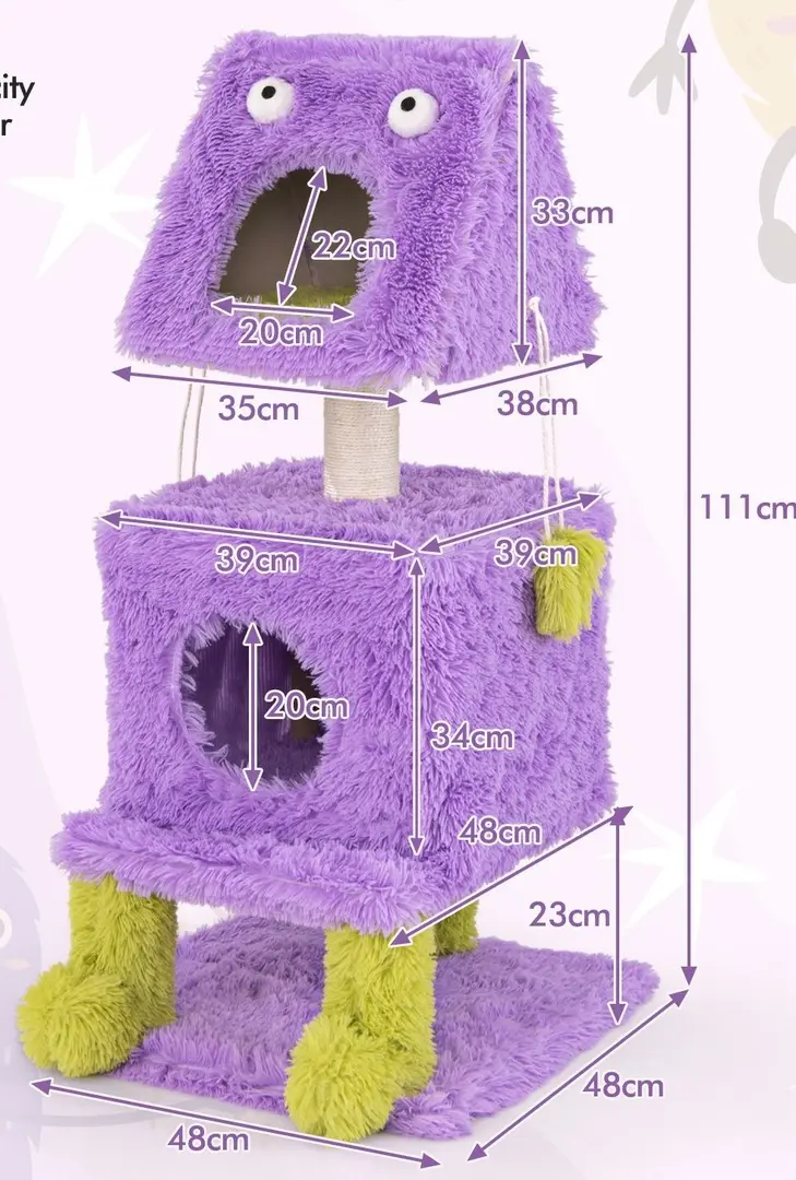 Ansamblu de joaca pentru pisici Costway PV10189PU (Purple)