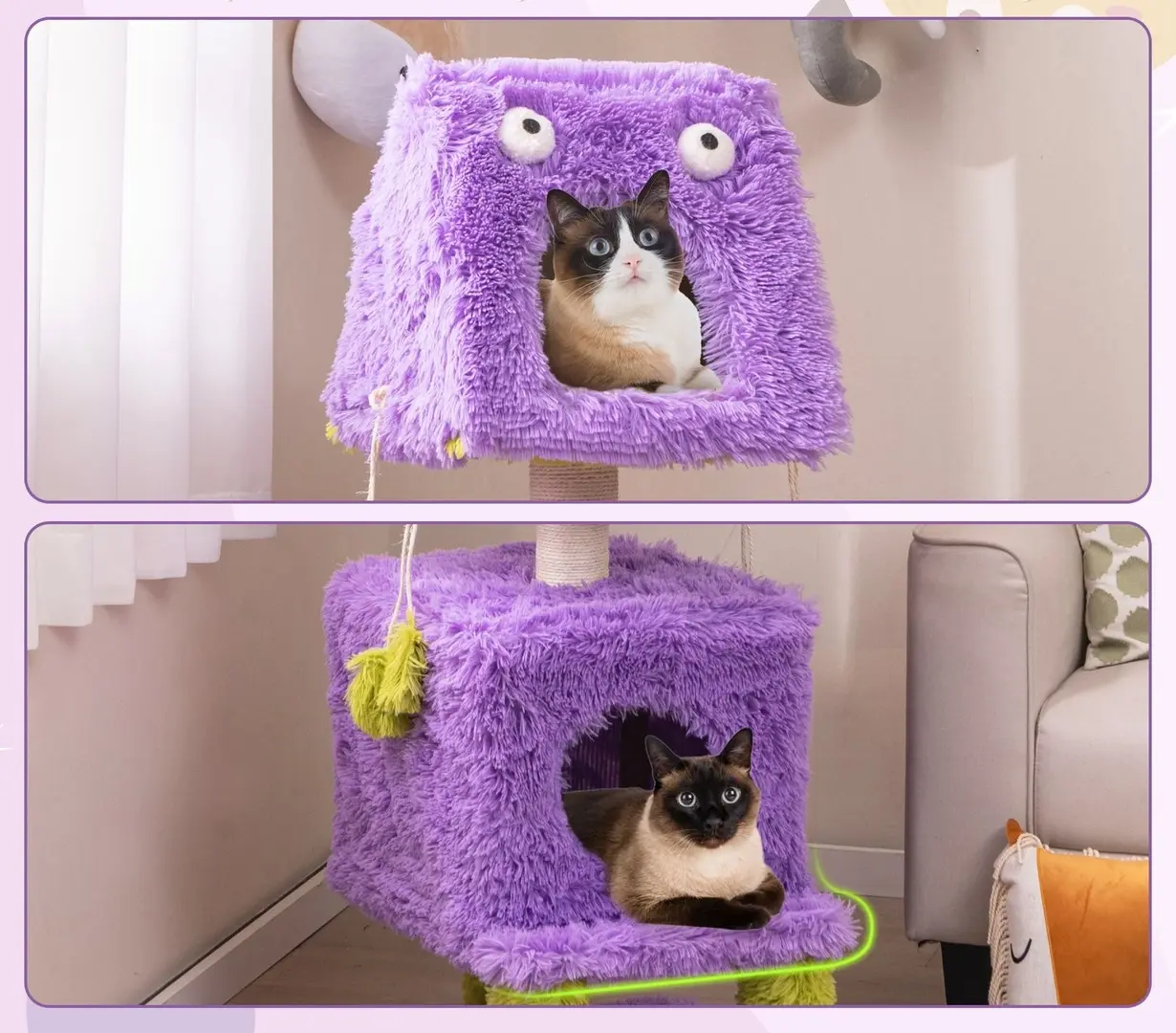 Ansamblu de joaca pentru pisici Costway PV10189PU (Purple)