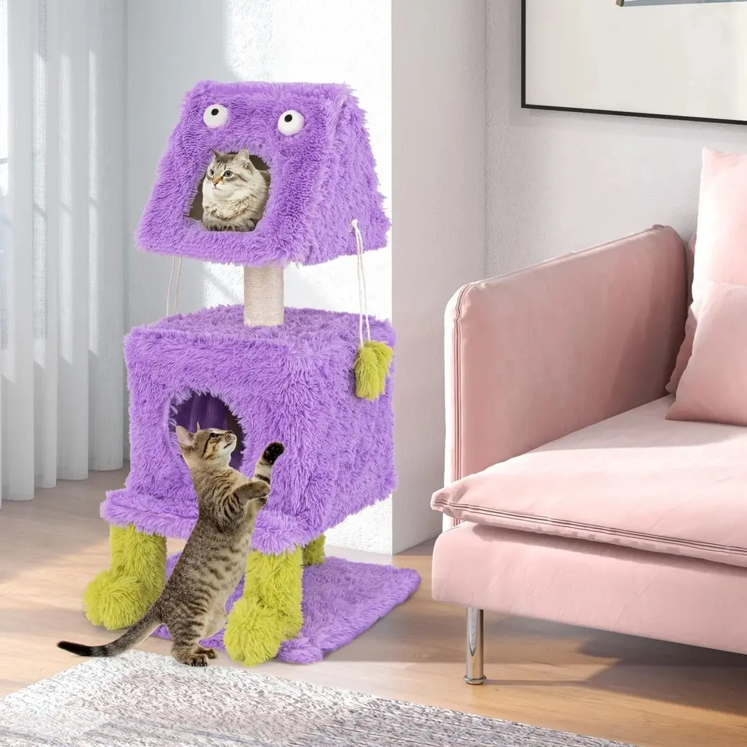 Ansamblu de joaca pentru pisici Costway PV10189PU (Purple)