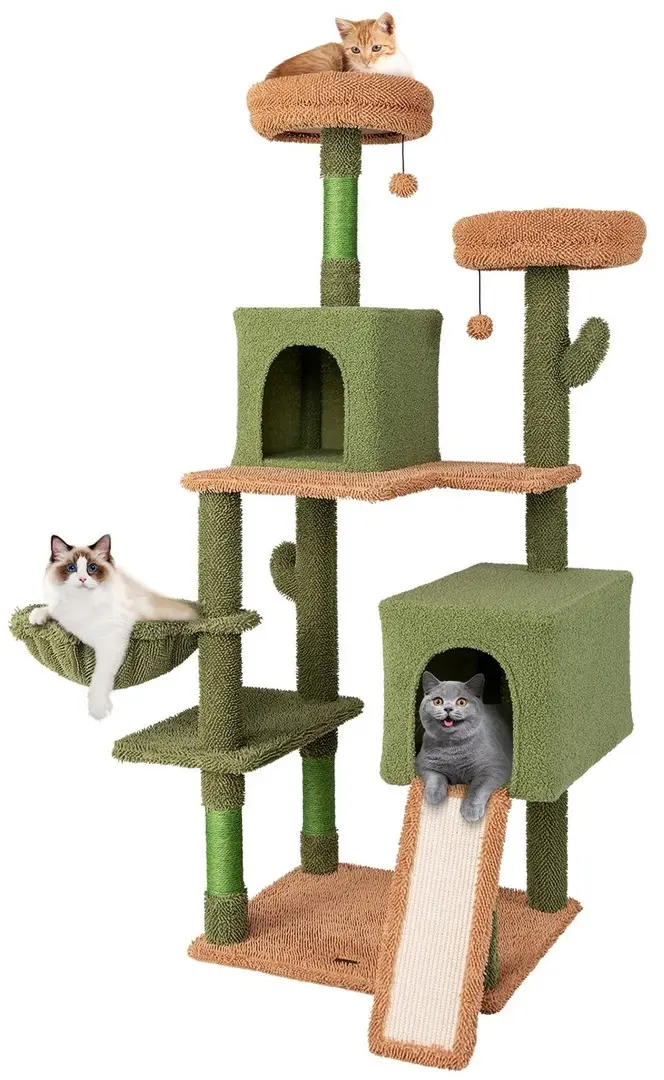 Игровой комплекс для кошек Costway PV10197GN (Green/Brown)