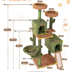 Игровой комплекс для кошек Costway PV10197GN (Green/Brown) Thumb