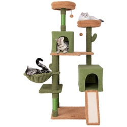 Ansamblu de joaca pentru pisici Costway PV10197GN (Green/Brown)