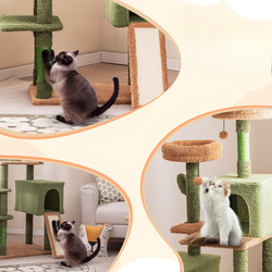 Игровой комплекс для кошек Costway PV10197GN (Green/Brown) Thumb