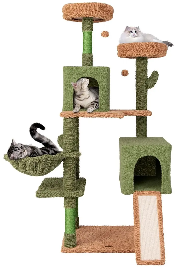 Игровой комплекс для кошек Costway PV10197GN (Green/Brown)