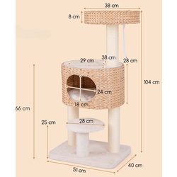 Ansamblu de joaca pentru pisici Costway PV10203NA (Natural) Thumb