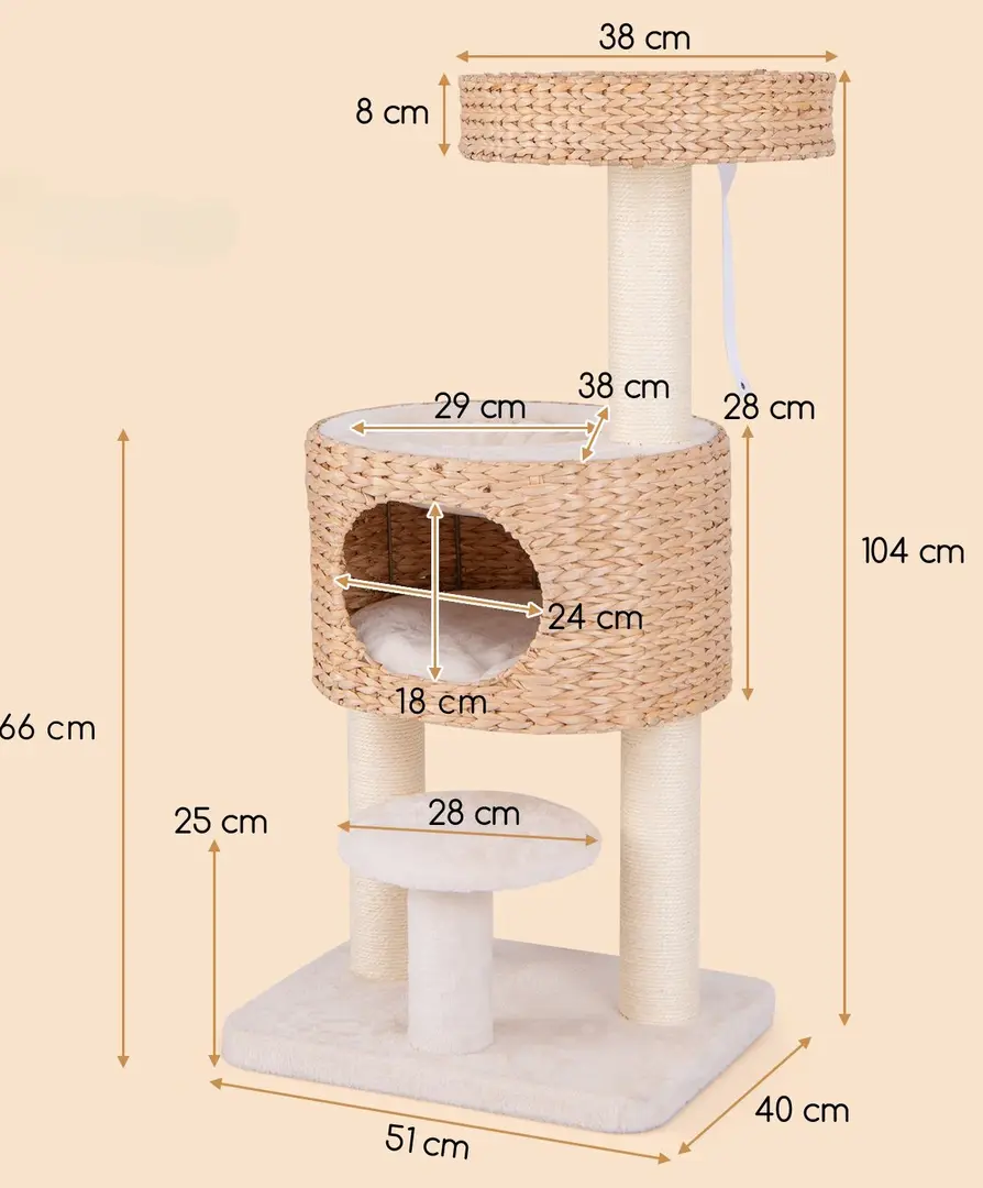 Ansamblu de joaca pentru pisici Costway PV10203NA (Natural)