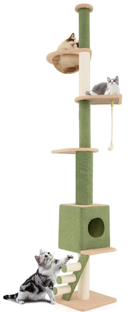 Ansamblu de joaca pentru pisici Costway PV10208GN (Green/Brown)