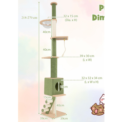Ansamblu de joaca pentru pisici Costway PV10208GN (Green/Brown) Thumb
