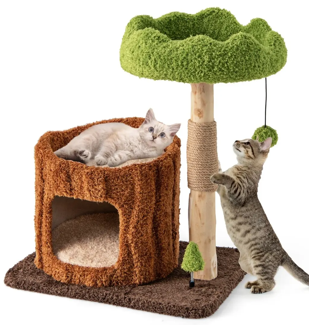 Игровой комплекс для кошек Costway PV10211BN (Brown/Green)
