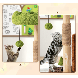 Игровой комплекс для кошек Costway PV10211BN (Brown/Green) Thumb