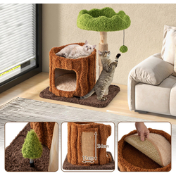 Игровой комплекс для кошек Costway PV10211BN (Brown/Green) Thumb