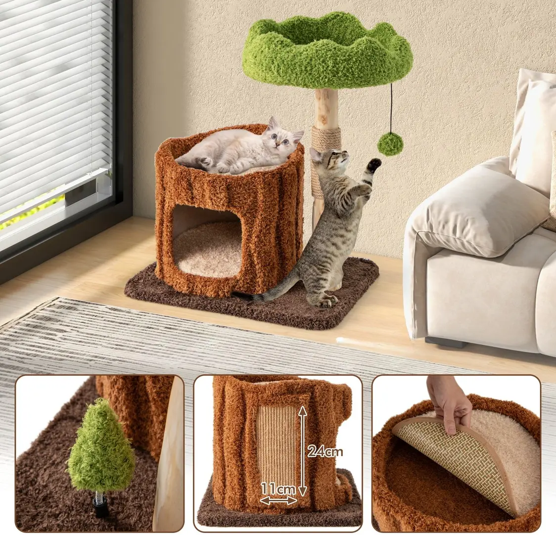 Игровой комплекс для кошек Costway PV10211BN (Brown/Green)