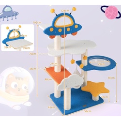 Игровой комплекс для кошек Costway PV10217BL (Blue/White/Yellow) Thumb