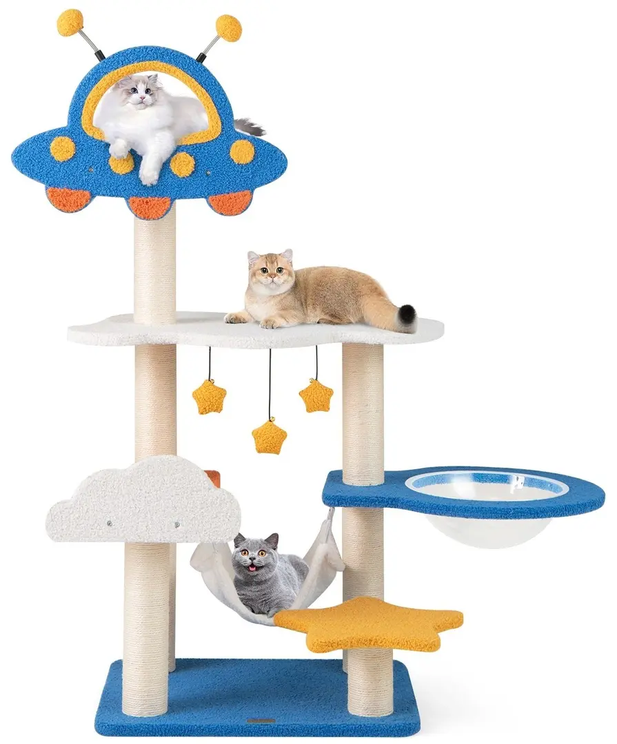 Игровой комплекс для кошек Costway PV10217BL (Blue/White/Yellow)