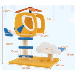 Ansamblu de joaca pentru pisici Costway PV10218YW (Yellow/Blue/White) Thumb