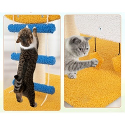 Ansamblu de joaca pentru pisici Costway PV10218YW (Yellow/Blue/White) Thumb