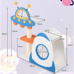 Ansamblu de joaca pentru pisici Costway PV10223BL (Blue/White/Yellow) Thumb