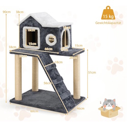 Complex de joaca pentru pisici Costway PV10227GR (Grey) Thumb