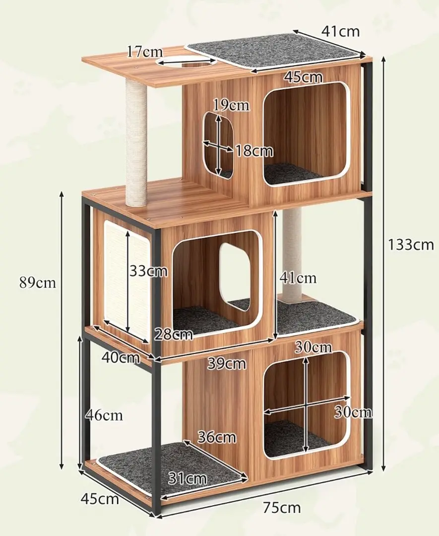Игровой комплекс для кошек Costway PV10240NA (Natural)