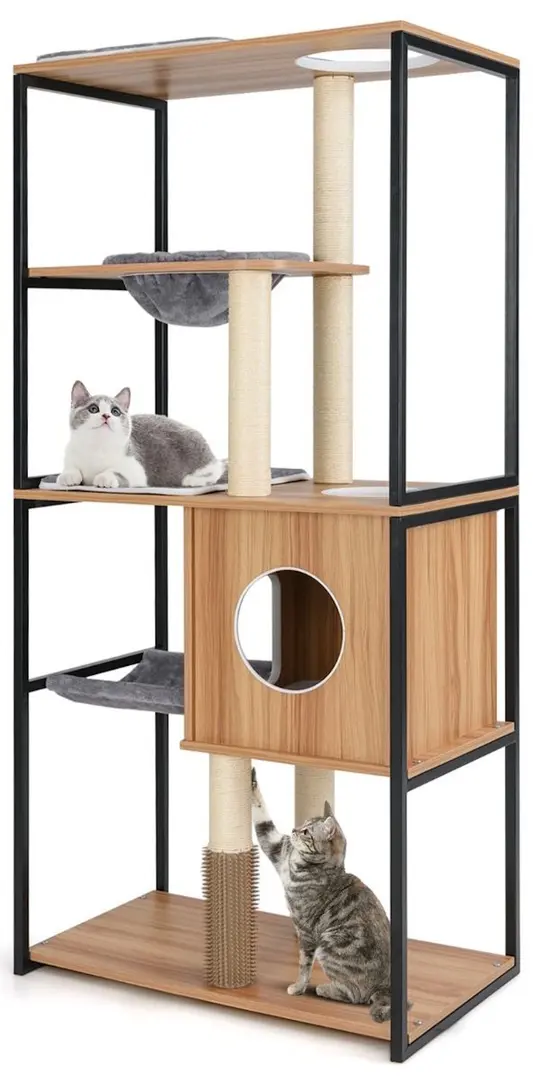 Complex de joaca pentru pisici Costway PV10241NA (Natural)