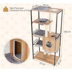 Complex de joaca pentru pisici Costway PV10241NA (Natural) Thumb