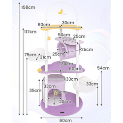 Ansamblu de joaca pentru pisici Costway PV10246PU (White/Purple/Yellow) Thumb