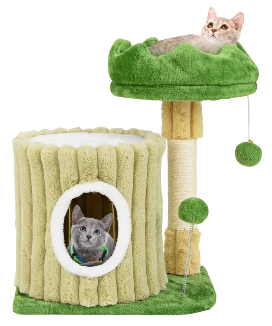 Complex de joaca pentru pisici Costway PV10253 (Green/Beige)