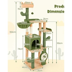 Игровой комплекс для кошек Costway PV10260 (Green/Orange) Thumb