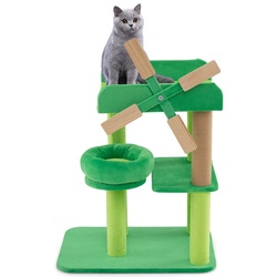 Ansamblu de joaca pentru pisici Costway PV10279 (Green)