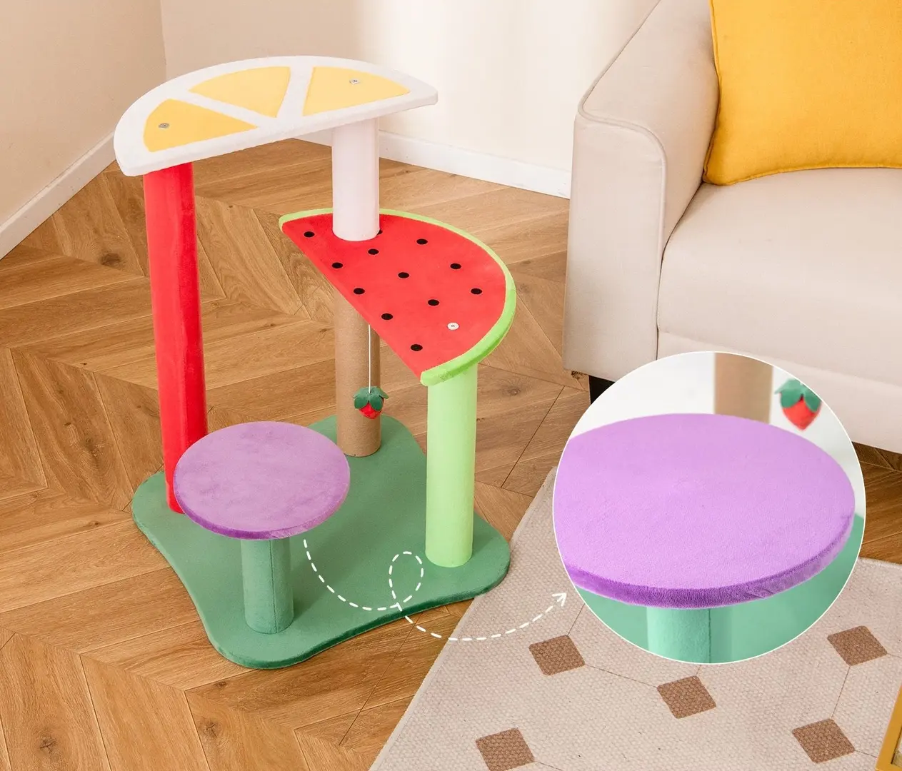 Ansamblu de joaca pentru pisici Costway PV10280 (Multicolor)